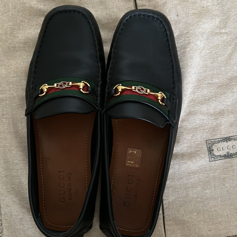 Gucci Black Leather Horsebit Men’s Loafers Size 11 - Picture 5 of 5